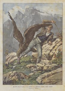 Kampen mellom en ørn og en gjeter på fjellet Zerie, nær Trieste