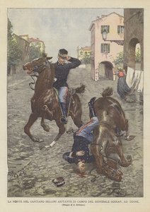 Dødsfallet til kaptein Bellinis aide-de-camp til general Goiran, i Udine av Achille Beltrame