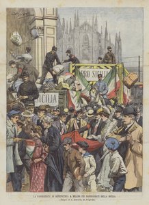 Veldedighetsvandringen i Milano for skadede mennesker på Sicilia