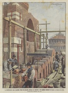 Rekonstruksjonen av den grandiose Torre del Filarete, dedikert til Umberto I, i Castello Sforzesco?