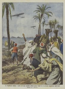 Den italienske Tripolitania, de første flyvningene av militære fly nær Tripoli mellom dypet? av Achille Beltrame