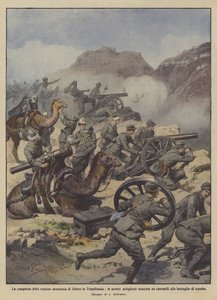 Erobringen av den fjellrike regionen Jefren i Tripolitania, vårt monterte artilleri?