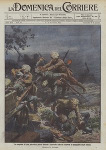 Erobringen av en polyeriera nær Osfenda, tyske vaktposter overrasket og kvalt av indianerne av Achille Beltrame