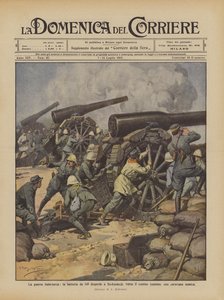 Den italiensk-tyrkiske krigen, 149-batteriet sprer en fiendtlig karavane i Bu-Kamech, mot den tunisiske grensen