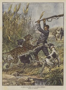 Kampen til en ordfører med en panter i Algerie av Achille Beltrame