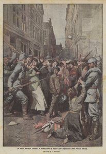 Det nye tyske barbariet, massedeportasjonene av befolkningen i invaderte Frankrike av Achille Beltrame