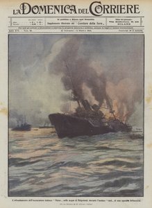 Senkingen av den tyske krysseren Mainz i vannet i Helgoland, under det vågale raidet?