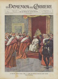 Høytidene Pel pavelige jubileum i Roma SS Leone XIII mottar hilsener fra Det hellige kollegium av Achille Beltrame
