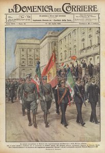 De festlige mottakelsene i Madrid for representasjonene til hæren og marinen i Italia?