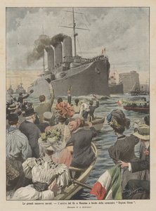 De store marinemanøvrene, Kongens ankomst til Messina ombord på slagskipet Regina Elena