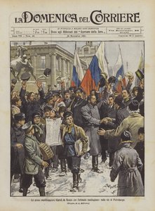 De første liberale demonstrasjonene i Russland for grunnloven, i Petersburgs gater
