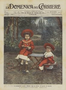 Prinsessene Jolanda og Mafalda døtrene til suverene i hagen til Quirinale