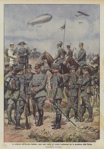 Uniformene til den italienske hæren, hvordan mennene som kjemper for fedrelandets storhet er kledd av Achille Beltrame