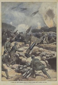 Den intense avfyringen av bombardene før de seirende angrepene 11. oktober på Carso