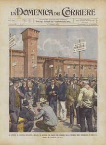 Streiken til elleve tusen frimurere i Milano, møtet i borggården til slottet for divisjonen?