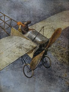 Mauvaises fly styrtet etter å ha blitt truffet av svermer av gresshopper, nær Madrid, Spania, illustrasjon av Achille Beltrame fra La Domenica del Corriere, 3. juni av Achille Beltrame