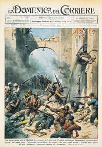 Nærkamp i gatene i Madrid under den spanske borgerkrigen, Achille Beltrame (1871-1945), fra La Domenica del Corriere, 22. november av Achille Beltrame