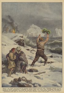 Mens de to barna blir dratt av foreldrene på den flygende familiens flyeventyr? av Achille Beltrame