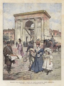 Milano som forsvinner, buen til Porta Magenta Teste revet