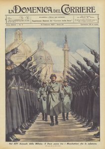 I militsens XIV-år passerer hertugen blant musketerene som hilser ham