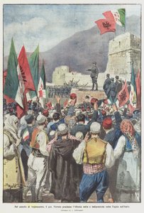I slottet Gjirokastra proklamerte Gen Ferrero Albania forent og uavhengig under Italias lov