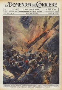 I den lille kirken, nesten utelukkende laget av tre, i landsbyen Costesci, i Romania, ilden av noen? av Achille Beltrame