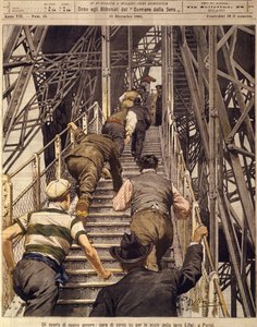 Nye idretter: løpeløp opp trappene til Tour Eiffel i Paris, 17. desember av Achille Beltrame