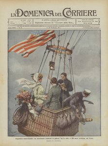 Veldig moderne originalitet, et bryllup feiret i en ballong, blant skyene, 300 meter over havet, i Texas