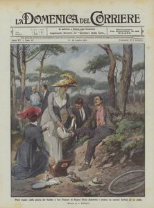 Kongelig fromhet, i Gombo-furuskogen i San Rossore desinfiserer og medisinerer dronning Elena en arbeider?