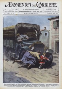 I nærheten av Genazzano (Roma) løsnet en liten jente seg fra moren sin for å krysse?