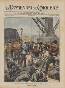 Streik av arbeiderne som har fått i oppdrag å losse kull i havnen i Savona