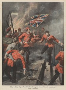 Britiske soldater omkom for å redde regimentsflagget under brakkebrannen