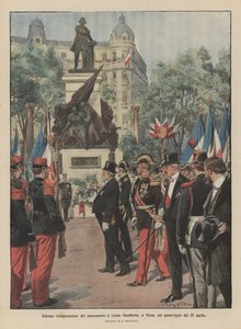 Høytidelig innvielse av monumentet til Leone Gambetta, i Nice, om ettermiddagen 25. april