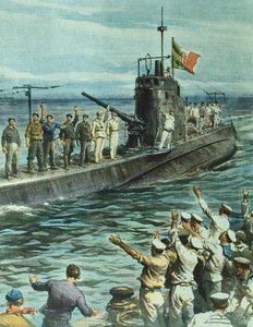 Ubåten returnerer til basen, 7. september av Achille Beltrame