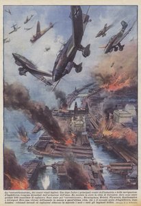 Koventriseringen av engelske vitale sentre (farge litho) av Achille Beltrame