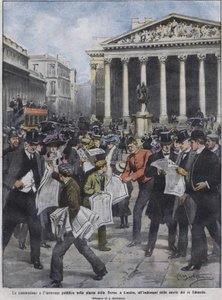 Dagen etter at kong Edward VII døde, dagen etter kong Edward VIIs død. Illustrasjon av Achille Beltrame. mai 1910. av Achille Beltrame