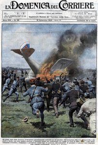 The plane, built for French aviation minister Maurice Bokanowski, who was to take him and four other people to the camp de la croix de Metz for a demonstration in Sampigny, crashed shortly after takeoff, catching fire. The minister and the other four peopl av Achille Beltrame