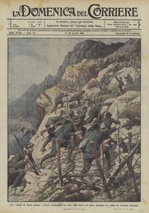 Mellom toppene av Monte Chiesa og Monte Campigoletti (på over 2000 meter) bryter alpinetroppene gjennom tre?