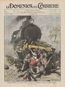 Jernbanetragedier, en elegant vogn påkjørt ved en planovergang med forferdelige konsekvenser