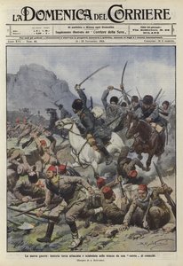 Tyrkisk infanteri angrep i skyttergravene av et kompani kosakker av Achille Beltrame