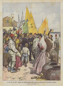 En helt blant de ydmyke, kaptein Zennaros ankomst til hans fattige fødeøy Pellestrina (Venezia)