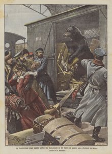 En reisende som ingen andre i bagasjerommet til et ankommende tog på Moskva stasjon