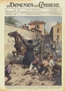 Sprang en løpsk hest i en landsby i Bergamo-området, truende?
