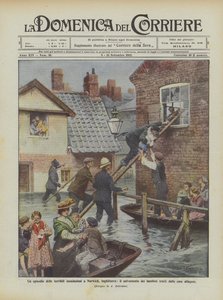 En episode av de forferdelige flommene i Norwich, England, redningen av barna som ble handlet?