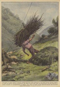 En trebunt, nådd i stor fart ved foten av taubanen til et fjell nær Varese?