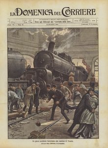 En alvorlig togulykke på Venezia-stasjonen av Achille Beltrame