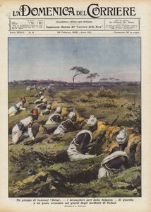 En gruppe modige Dubat, de svarte Bersaglieri fra Somalia, vokter en avansert post i?