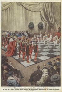 Et eksepsjonelt parti sjakk, på Metropolitan i New York av Achille Beltrame
