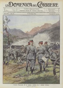 Vittorio Emanuele III i leiren, en soldat blant soldatene i Italia av Achille Beltrame