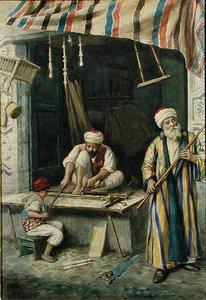 Arab Carpenters, ca. 1875 (akvarell på papir) av Achille Buzzi